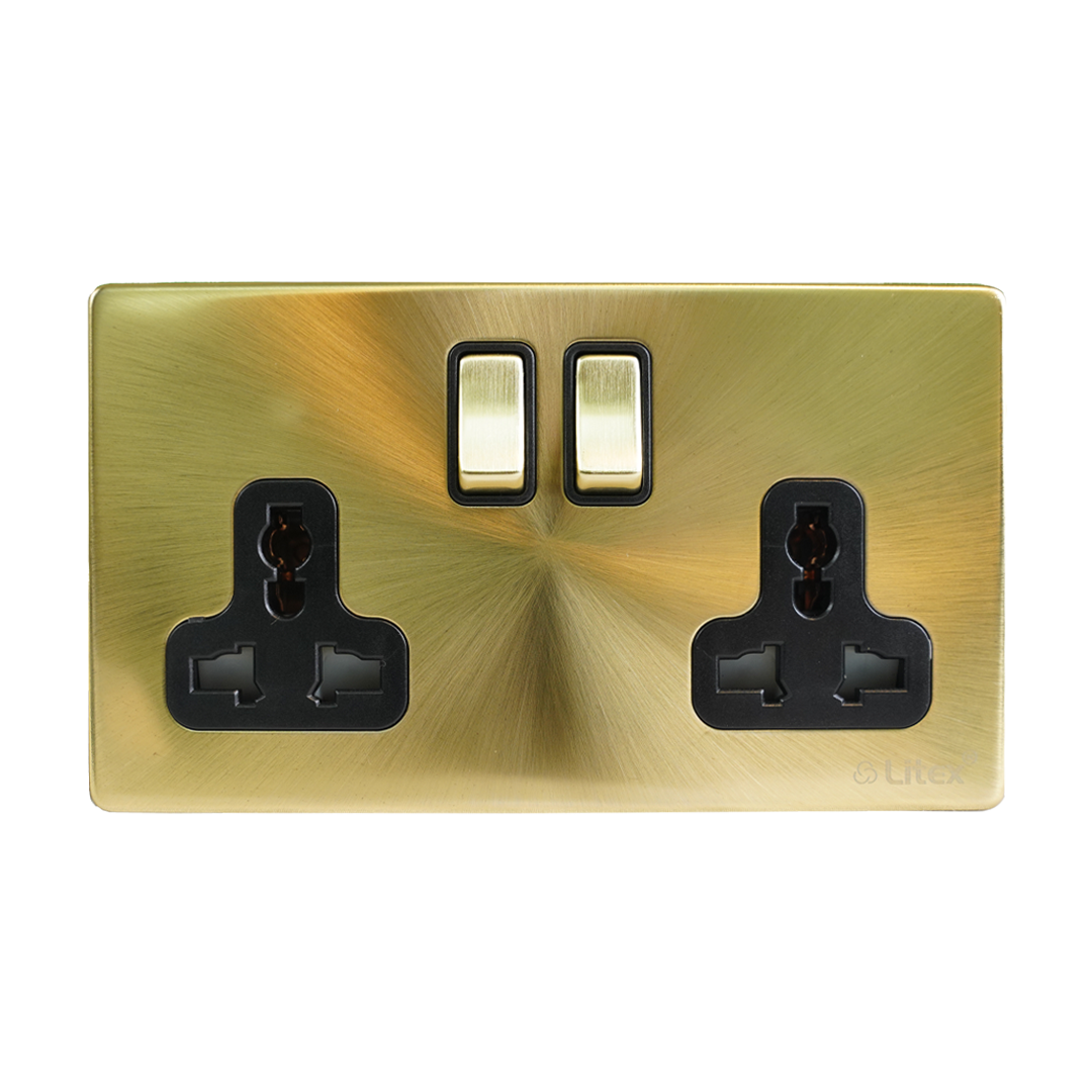 topex-litex-13a-2gang-switched-multifunction-socket-satin-gold