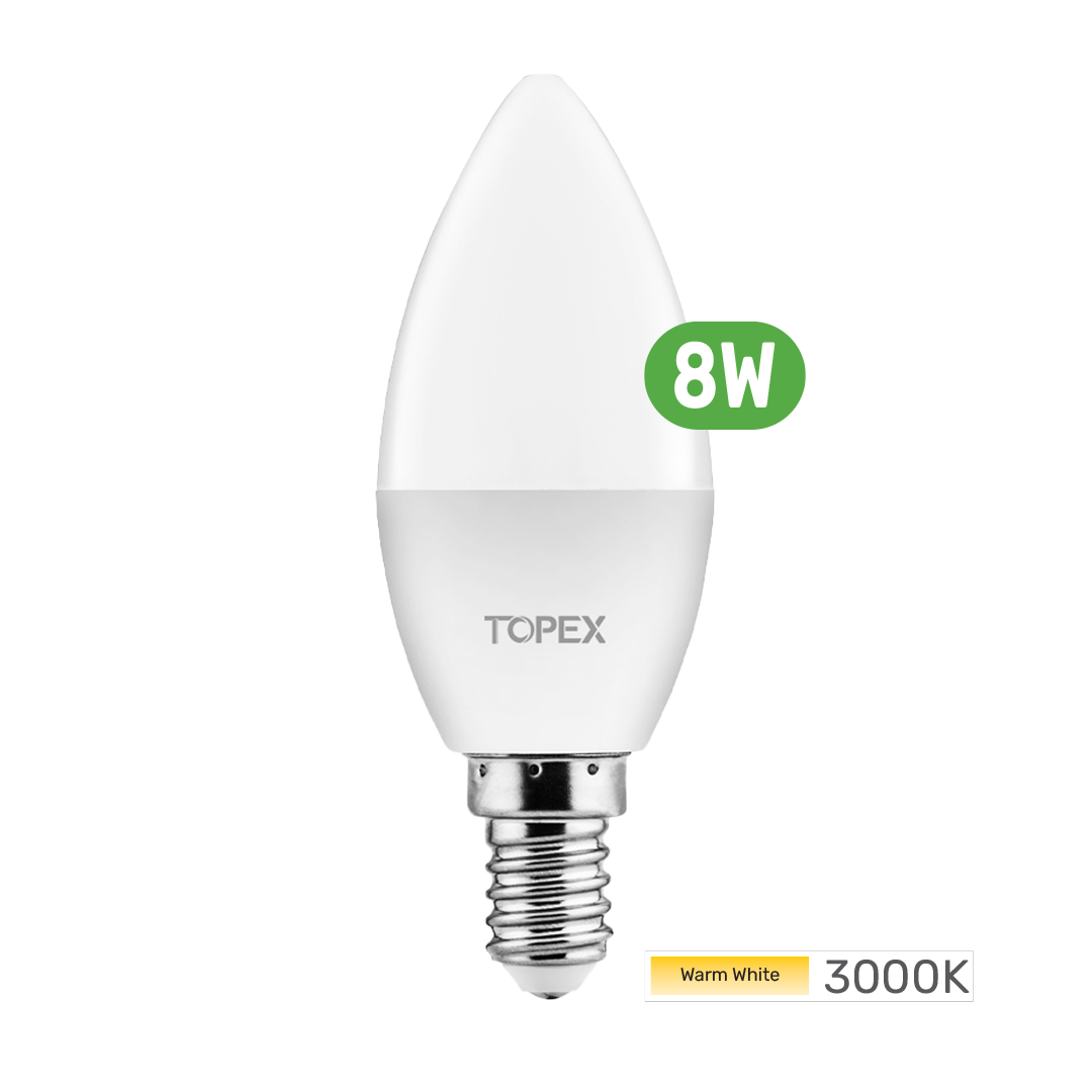 topex-litex-led-lamp-bulb-8-watt-candle-e14-3000k